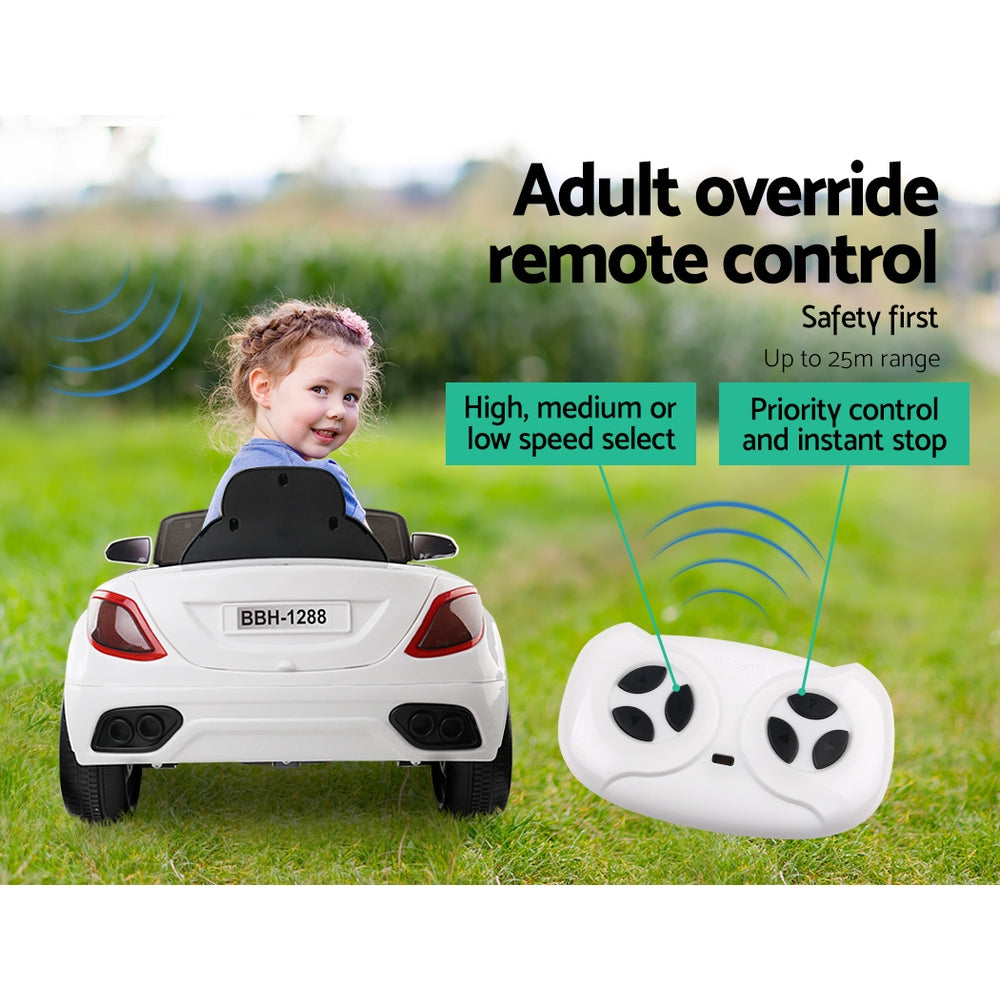 Rigo Kids Ride On Car Electric Toys 12V Battery Remote Control White MP3 LED