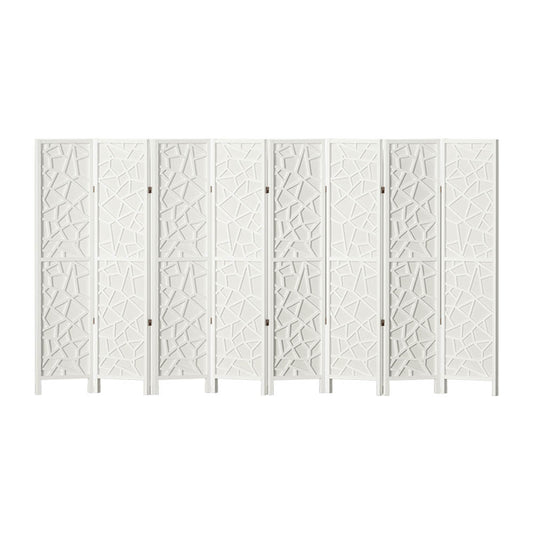 Artiss Clover Room Divider Screen Privacy Wood Dividers Stand 8 Panel White