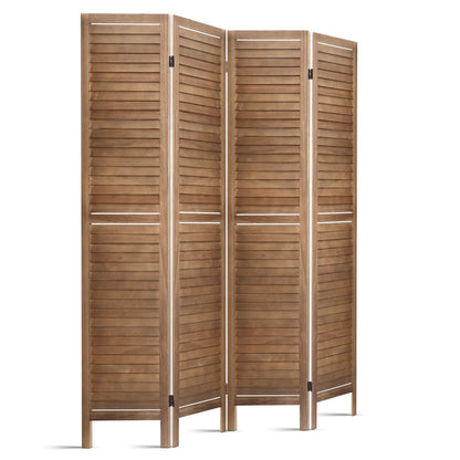 Artiss 4 Panel Room Divider 160x170cm Screen Privacy Wood Foldable Stand Oak