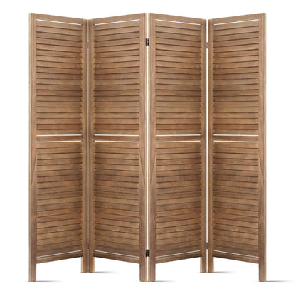 Artiss 4 Panel Room Divider 160x170cm Screen Privacy Wood Foldable Stand Oak