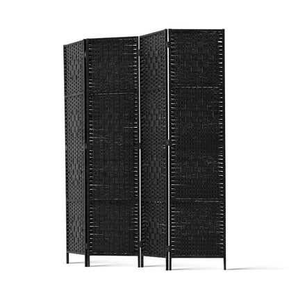 Artiss 4 Panel Room Divider Screen Privacy Timber Foldable Dividers Stand Black