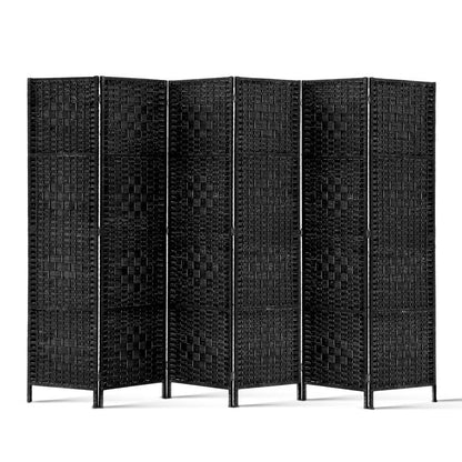 Artiss 6 Panel Room Divider Screen Privacy Timber Foldable Dividers Stand Black