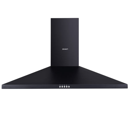 Devanti Range Hood Rangehood 90cm 900mm Kitchen Canopy LED Light Wall Mount Black