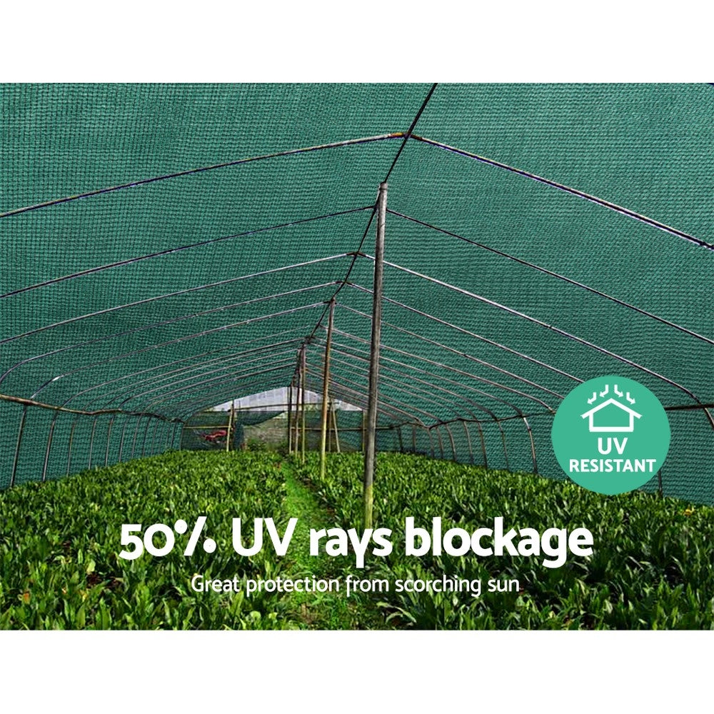 Instahut 3.66x20m 50% UV Shade Cloth Shadecloth Sail Garden Mesh Roll Outdoor Green