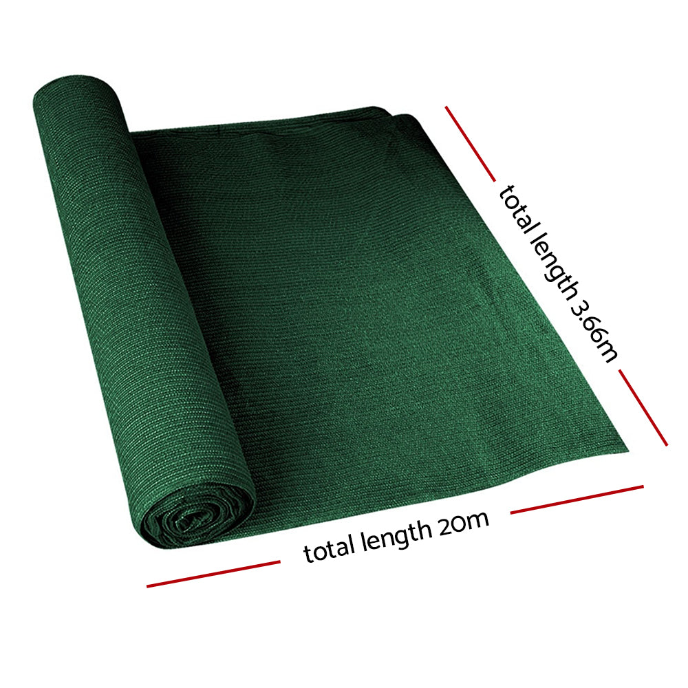 Instahut 70% Sun Shade Cloth Shadecloth Sail Roll Mesh Outdoor 175gsm 3.66x20m Green