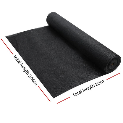 Instahut 3.66 x 20m Shade Sail Cloth - Black