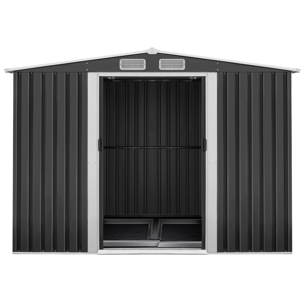 Giantz Garden Shed 2.58x3.14M w/Metal Base Sheds Outdoor Storage Workshop Shelter Sliding Door