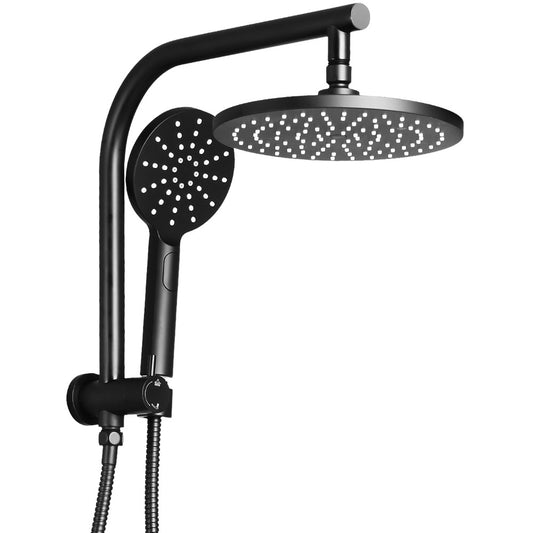 Cefito WELS 9'' Rain Shower Head Set Round Handheld High Pressure Wall Black