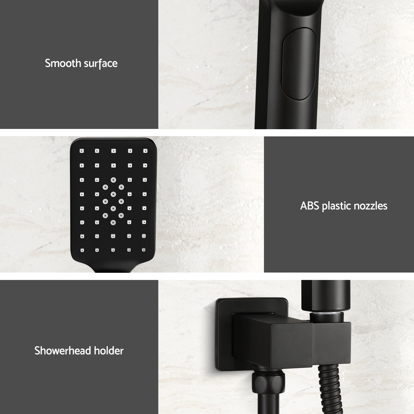 Handheld Shower Head Holder 3.1'' High Pressure Black