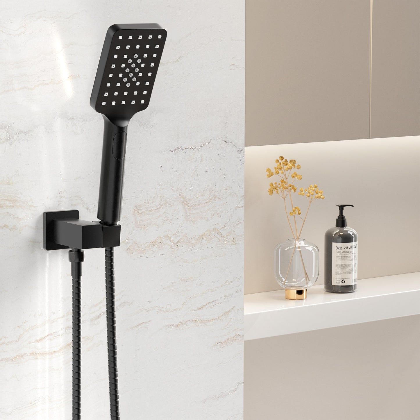 Handheld Shower Head Holder 3.1'' High Pressure Black