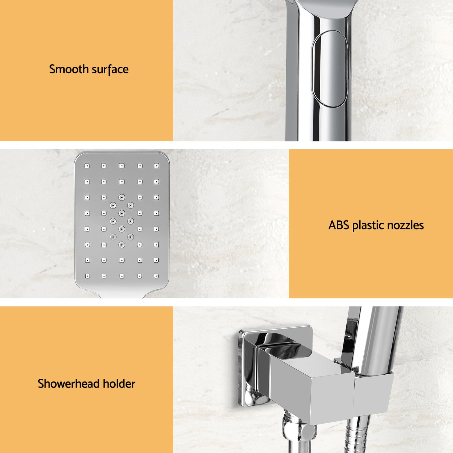 Handheld Shower Head Holder 3.1'' High Pressure Silver