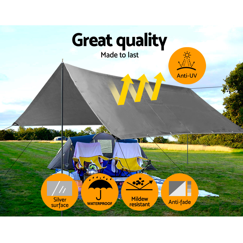 Instahut Tarpaulin Tarp 3.6x6m Tarp Camping Tarps Poly Heavy Duty Cover 180gsm