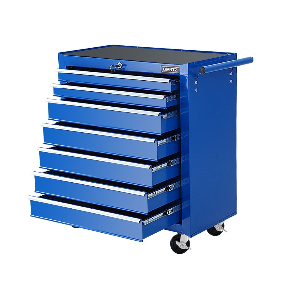 Giantz Tool Chest and Trolley Box Cabinet 7 Drawers Cart Garage Storage Blue