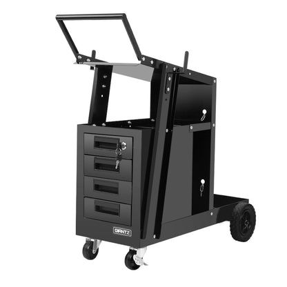 Giantz 4 Drawer Welding Trolley - Black