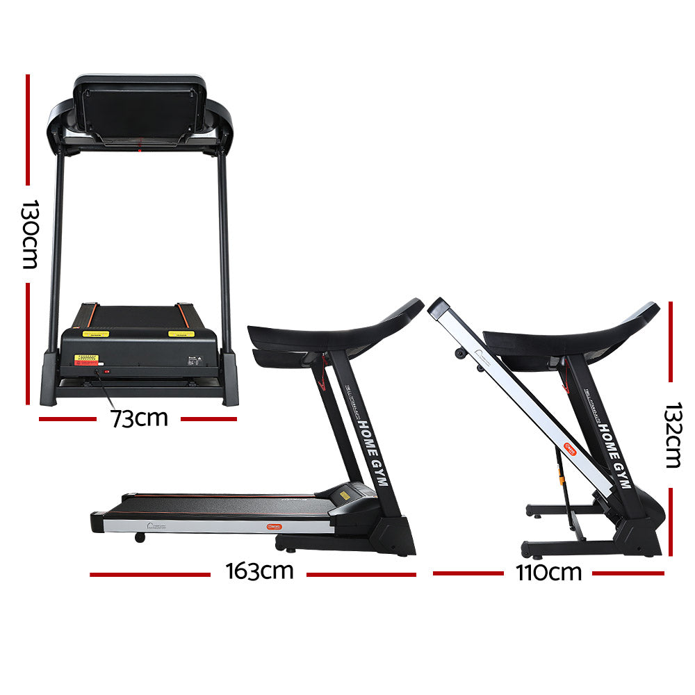 Everfit Electric Treadmill 45cm Incline Running Home Gym Fitness Machine Black