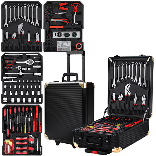 816pcs Tool Kit Trolley Case Mechanics Box Toolbox Portable DIY Set BK