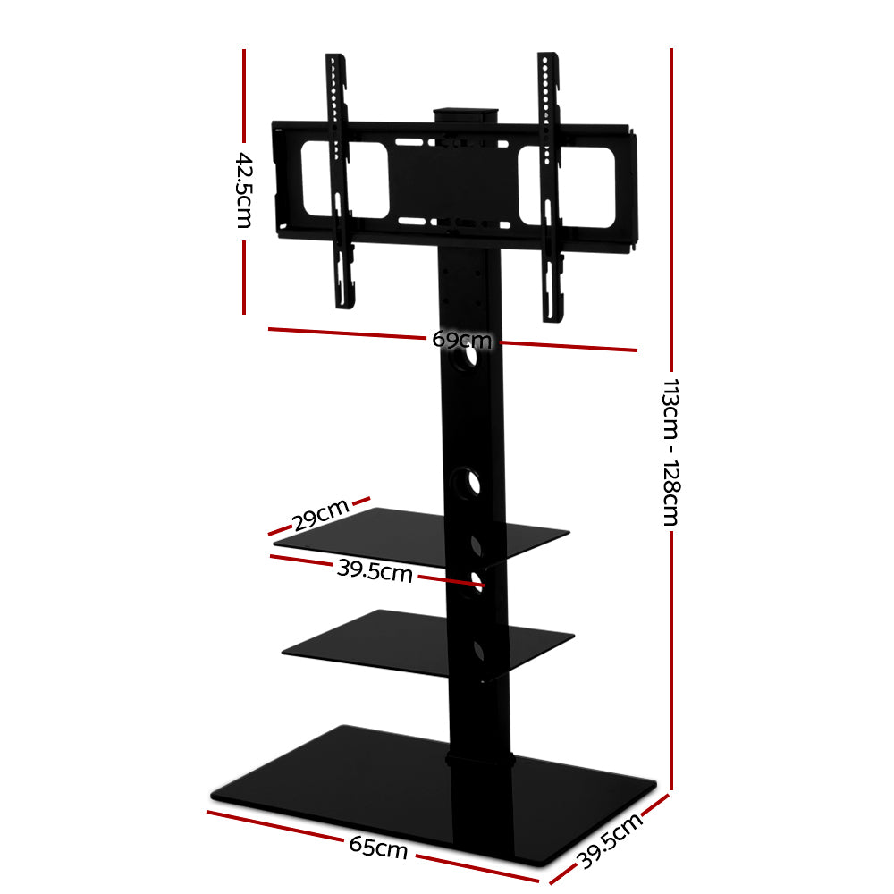 Artiss Floor TV Stand Bracket Mount Swivel Height Adjustable 32 to 70 Inch Black