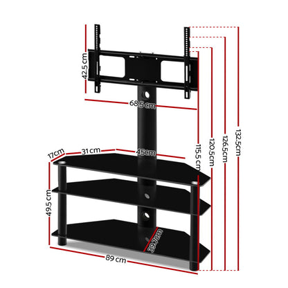 Artiss 3 Tier Floor TV Stand with Bracket Shelf Mount