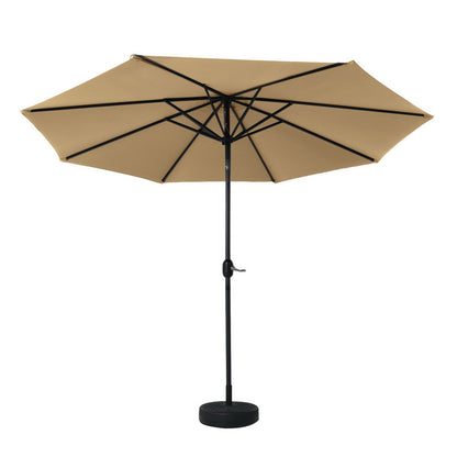 Instahut Outdoor Umbrella 3m Base Beach Pole Garden Tilt Sun Patio UV Beige