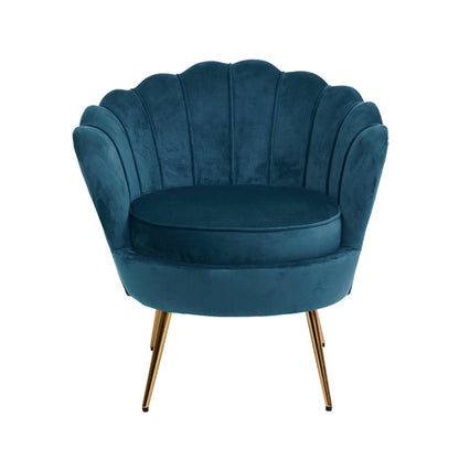 Artiss Armchair Lounge Chair Accent Retro Armchairs Lounge Shell Velvet Navy