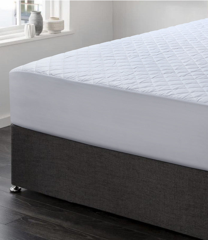 Elan Linen 100% Cotton Quilted Fully Fitted 50cm Deep Single Size Waterproof Mattress Protector