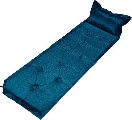 Trailblazer 9-Points Self-Inflatable Polyester Air Mattress With Pillow - NAVY