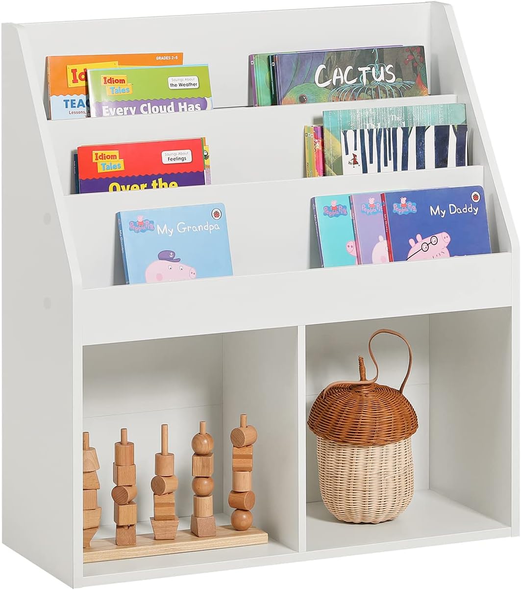 Kids Shelving Unit 3 Shelves 2 Compartments