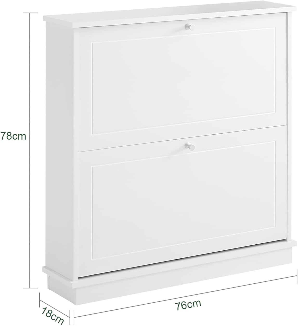 2 Drawer Shoe Cabinet Storage Unit