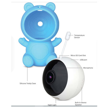 New DGTEC Teddy Smart Full HD Baby Monitor Blue iOS Android App