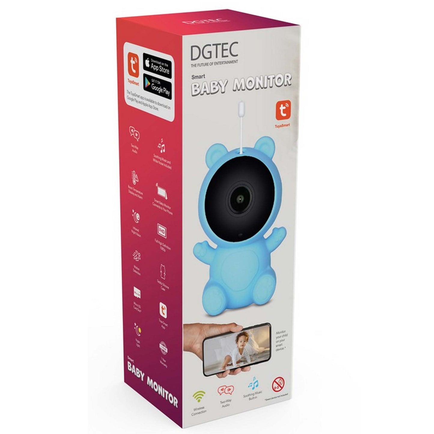 New DGTEC Teddy Smart Full HD Baby Monitor Blue iOS Android App