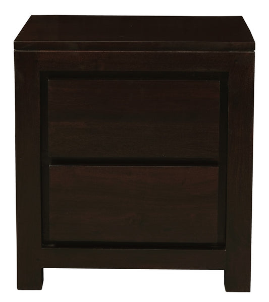 Amsterdam 2 Drawer Bedside Table (Chocolate)