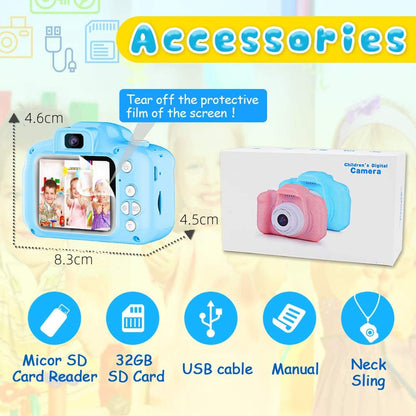 Mini Digital Children Camera Kids Camera 2.0" LCD Toy 32G Card HD