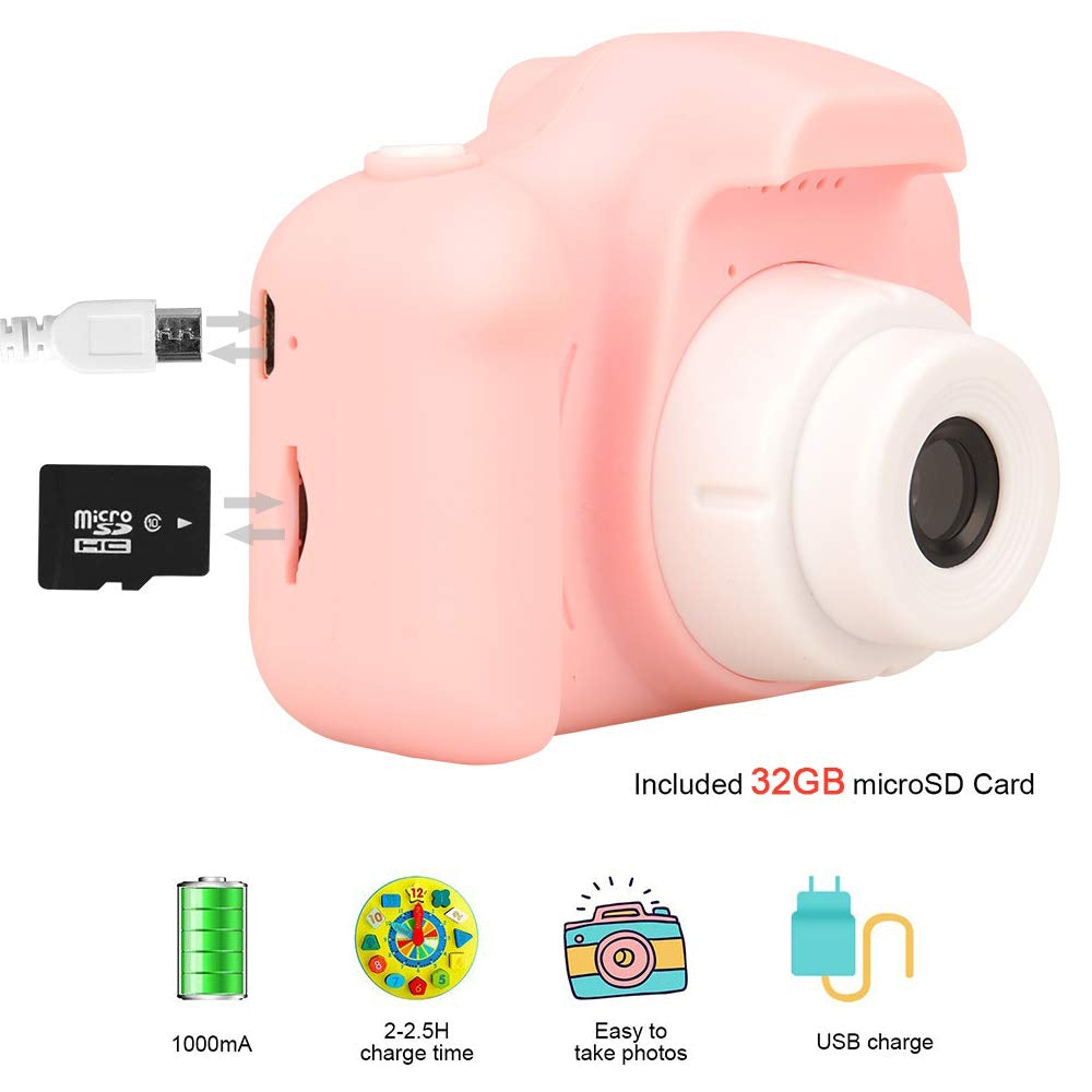 Mini Digital Children Camera Kids Camera 2.0" LCD Toy 32G Card HD