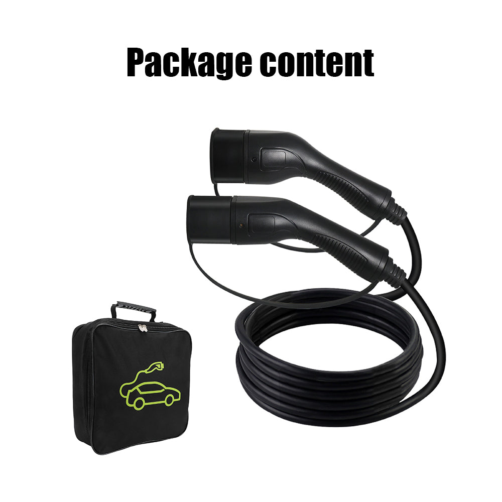 32A/3Phase 22kW 5Meter EV Power Type 2 to Type 2 Charging Cable with Storage Bag