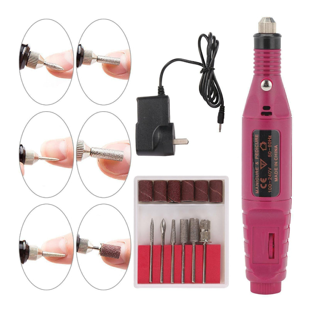 Electric Nail Drill Bits 12File Tool Kit Machine Acrylic Manicure Art Pen Shaper