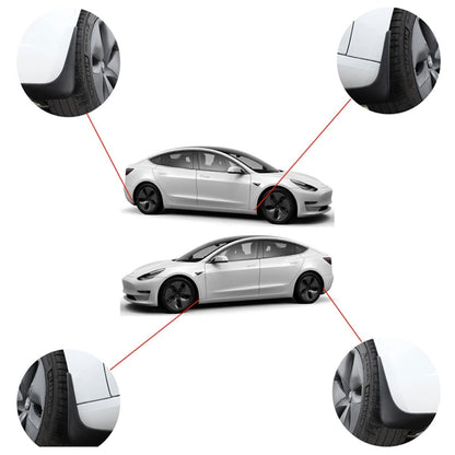 4Pcs Mud Flaps For Tesla Model Y Splash Guards Fender Front Rear TPE Mudguard