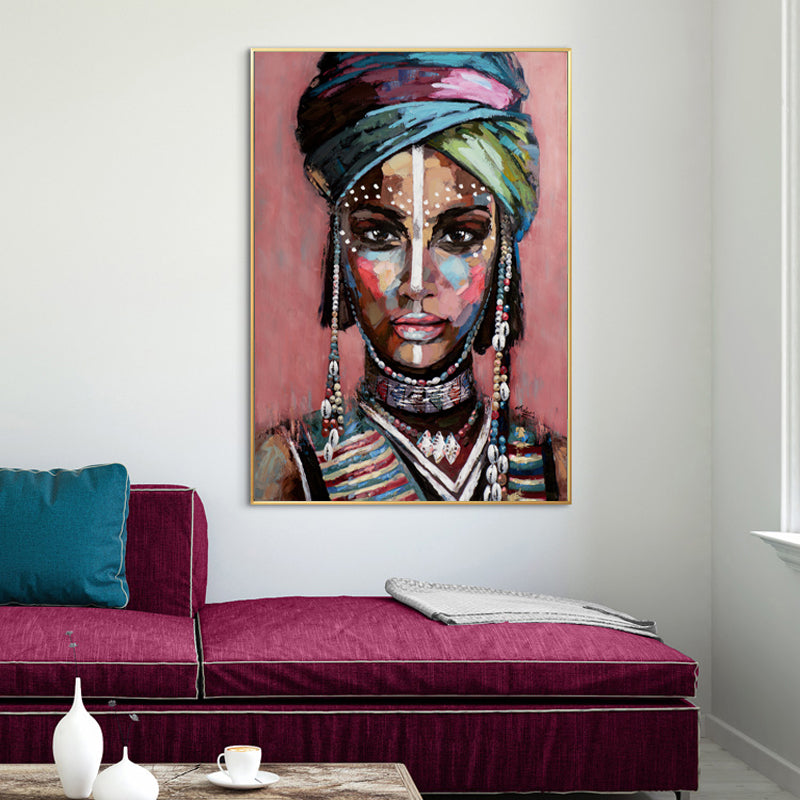 50cmx70cm African woman II Gold Frame Canvas Wall Art