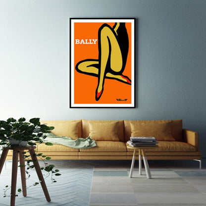 60cmx90cm Orange Legs Black Frame Canvas Wall Art