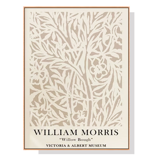 60cmx90cm William Morris Neutral Wood Frame Canvas Wall Art