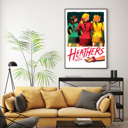 50cmx70cm Heathers The Musical Black Frame Canvas Wall Art