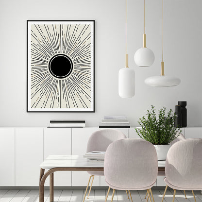 50cmx70cm Sun Rise Art Black Frame Canvas Wall Art