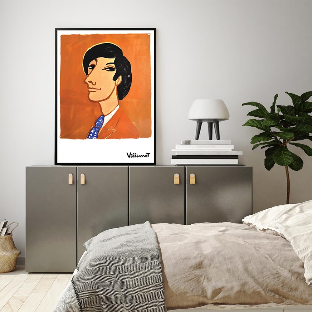 50cmx70cm Villemot 1971 Black Frame Canvas Wall Art