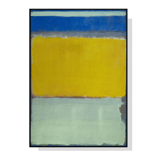 70cmx100cm Blue Yellow Green By Mark Rothko Black Frame Canvas Wall Art