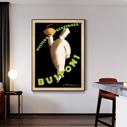 60cmx90cm Buitoni Black Frame Canvas Wall Art