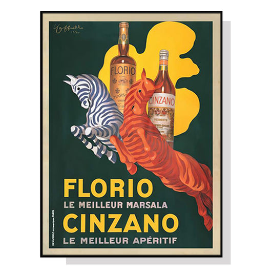 60cmx90cm Florio Cinzano Black Frame Canvas Wall Art