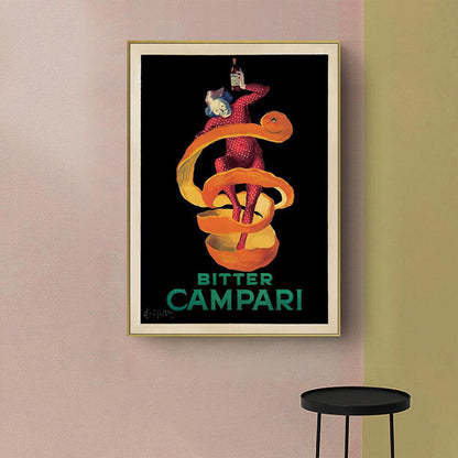 60cmx90cm Bitter Campari Gold Frame Canvas Wall Art