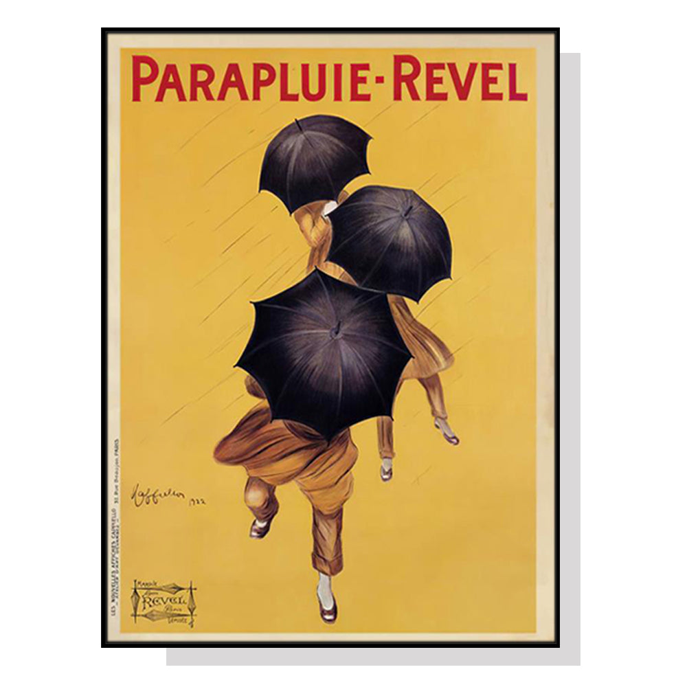 50cmx70cm Parapluie Revel Black Frame Canvas Wall Art