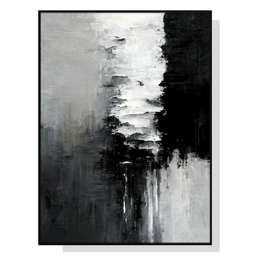 60cmx90cm Abstract Black White Artwork Black Frame Canvas Wall Art