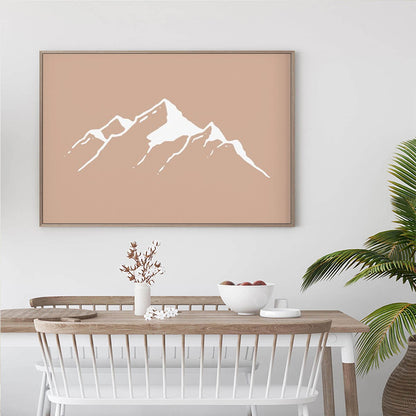 60cmx90cm Boho Mountain Wood Frame Canvas Wall Art