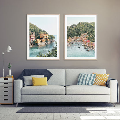 50cmx70cm Italy Coast 2 Sets Wood Frame Canvas Wall Art